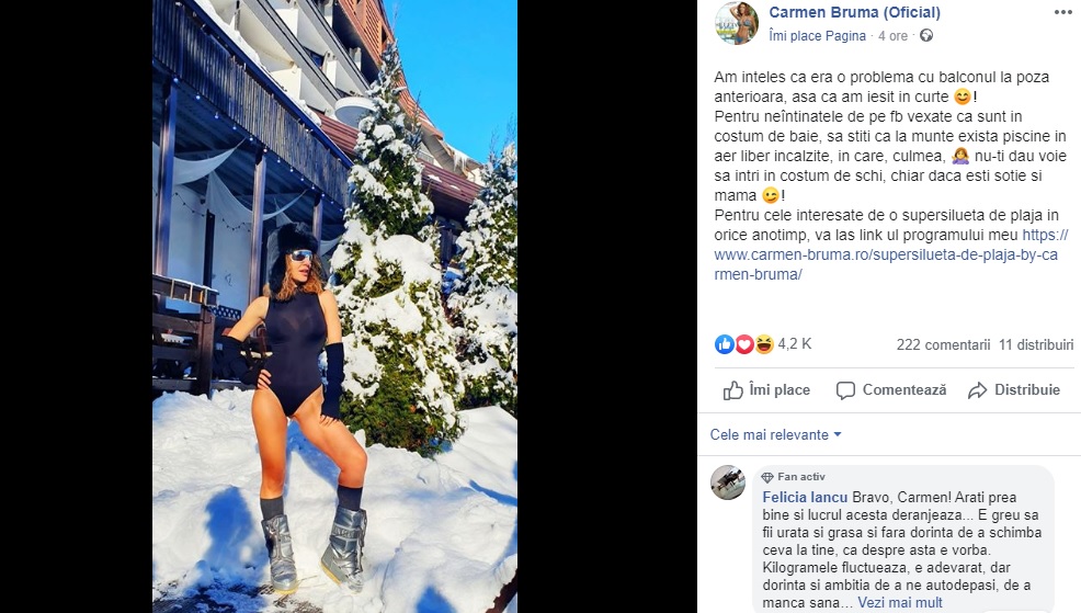 Carmen Brumă, costum de baie