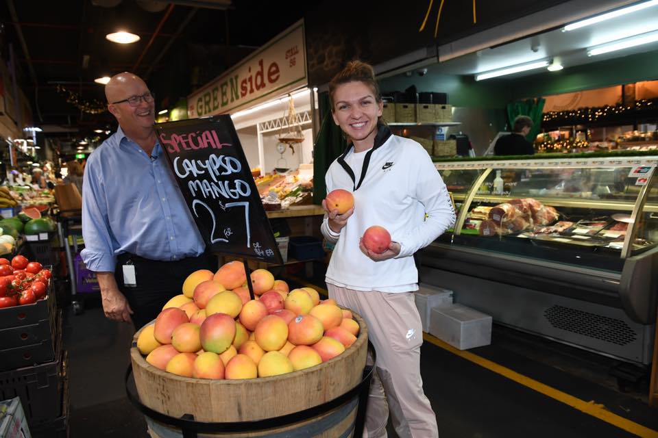 Simona Halep, în piața centrală din Adelaide. Foto: Facebook / Simona Halep