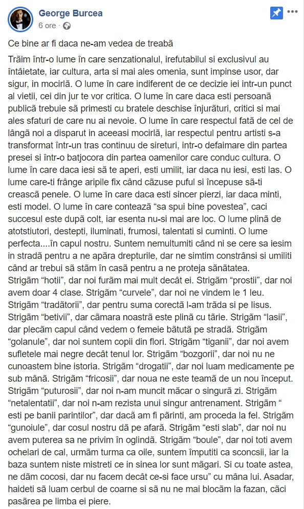 George Burcea continuă scandalul cu Andreea Bălan. ”Vorbim de drogați și unii iau medicamente pe sub mână”