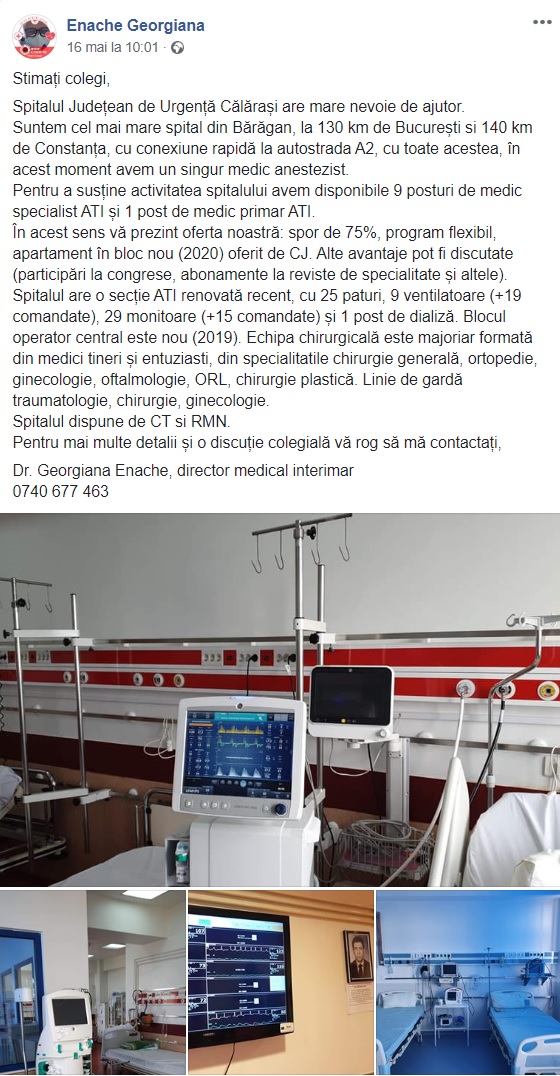 Situație revoltătoare la un spital județean în România. De ce un medic a ajuns să locuiască în spital
