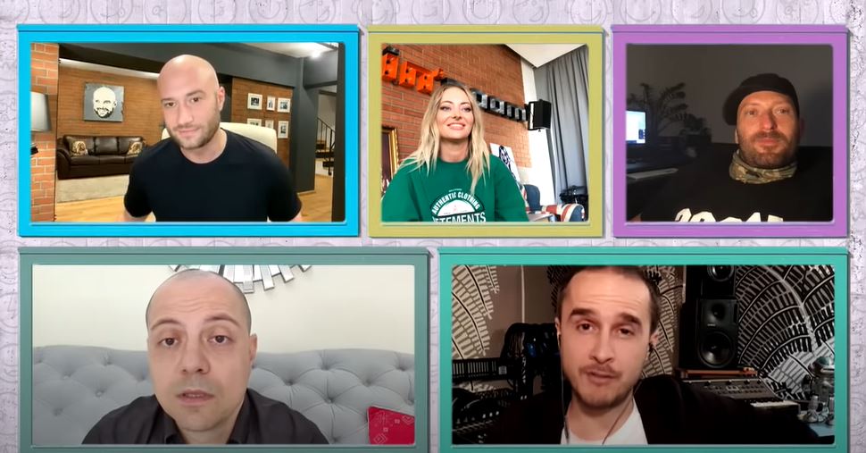 Mihai Bendeac, povestindu-le colegilor de la iUmor că a fost depistat cu noul virus. Foto: captură video YouTube