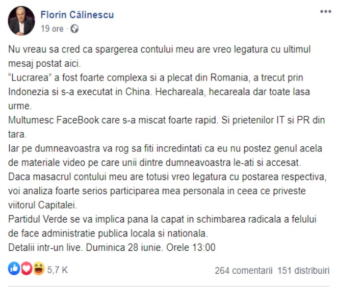 Actorul și-a recuperat contul de Facebook