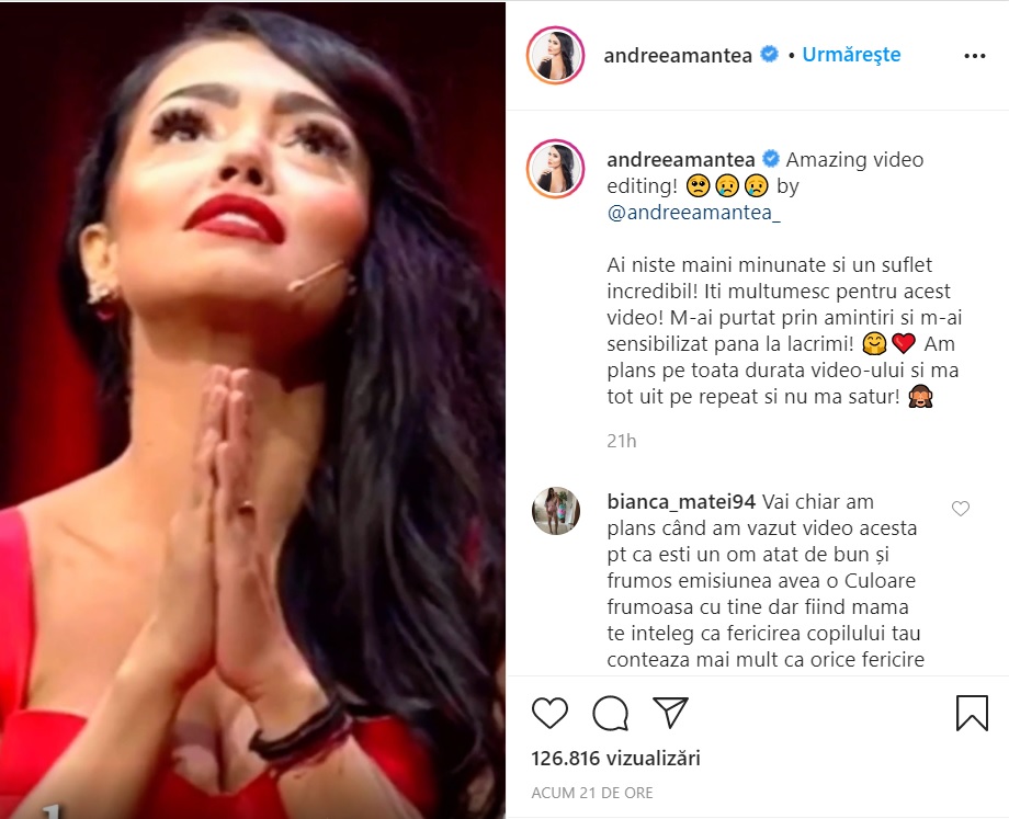 Andreea Mantea, în lacrimi. Gestul care a impresionat-o pe vedeta Kanal D peste măsură