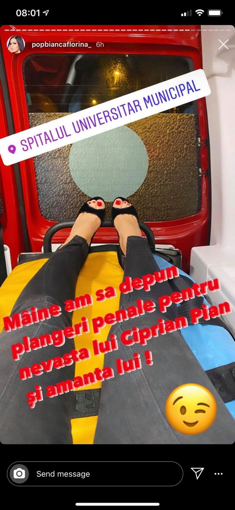 O vedetă TV, amenințată cu moartea de familia lui Emi Pian. ”O să fac plângere penală”