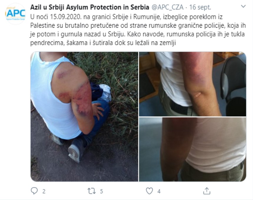 Refugiații din Palestina, maltratați de către Poliția de Frontieră din România foto - APC_CZA