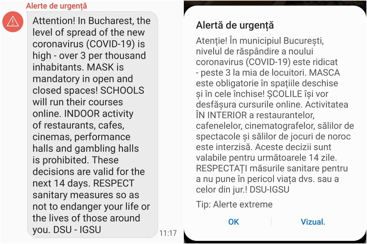 Mesaj de urgență în Capitală, transmis prin sistemul Ro-Alert