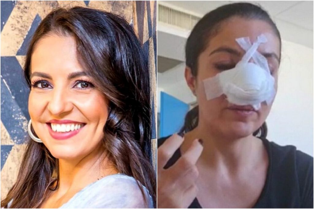 Au apărut imaginile în care Cristina Joia e lovită fără milă. Agresoarea a trimis-o direct la podea