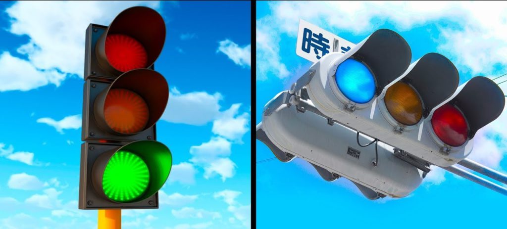 Japonia e singura țară din lume cu semafoarele pe albastru în loc de verde. Care este explicația