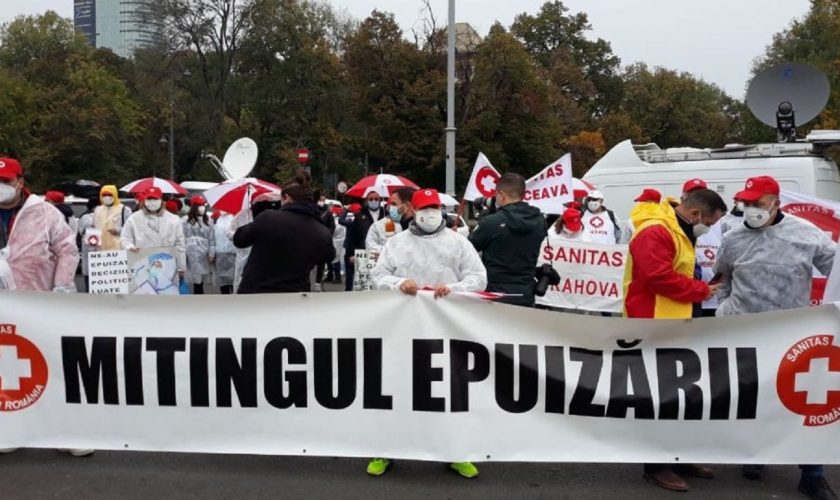 Protest al cadrelor medicale in Capitala. Ce reclama si ce solicita