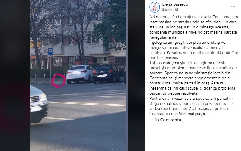 Bolidul Elenei Basescu a fost ridicat de Politia Locala Constanta. Cum s-a aparat Eba
