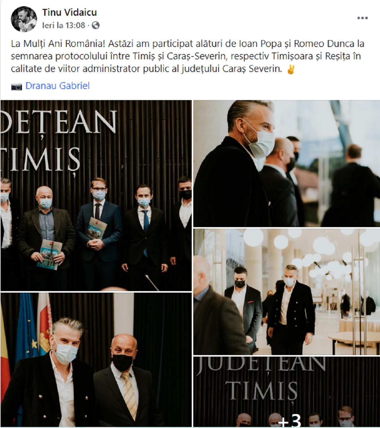 Ce mesaj a pus Tinu Vidaicu pe contul sau de Facebook, dupa ce a fost numit administrator public al judetului Caras Severin
