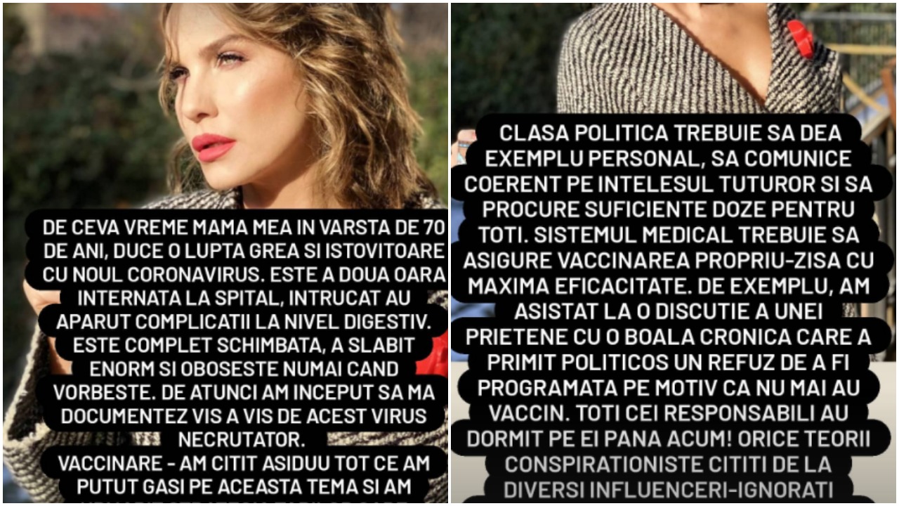 Anna Lesko a postat un mesaj în care vorbeste despre situatia mamei sale care a contactat COVID-19 a doua oara