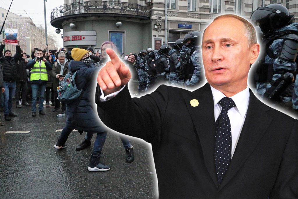 Pe cine acuză Vladimir Putin după protestele din weekend din Rusia. Țara care ”le dă instrucțiuni” manifestanților