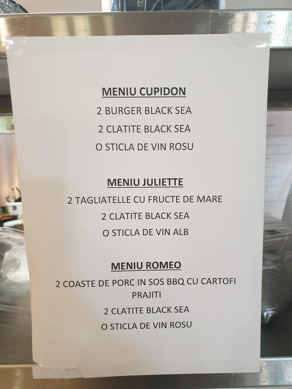 Meniuri speciale pentru indragostiti