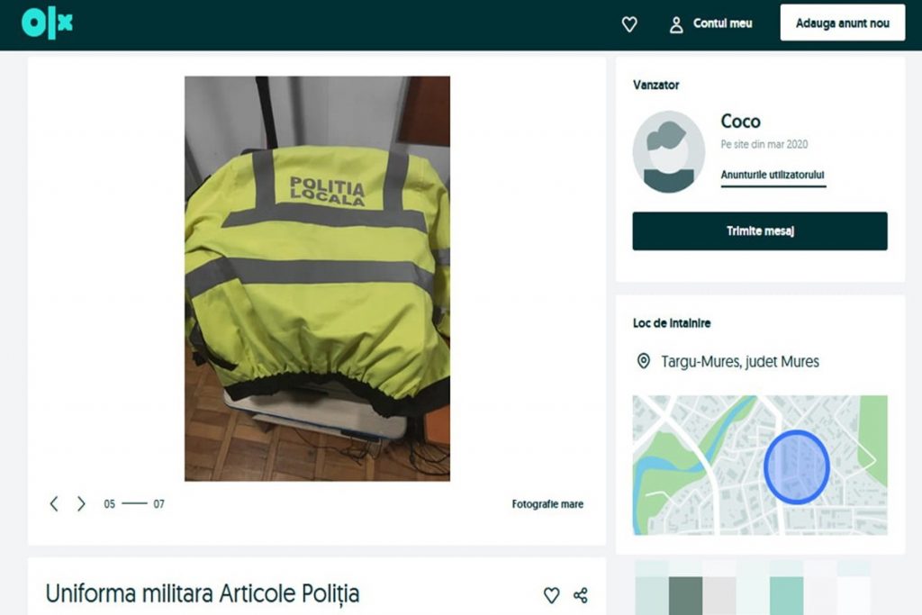 Motivul halucinant pentru care poliţistul şi-a vândut uniforma online. Abia acum s-a aflat adevărul