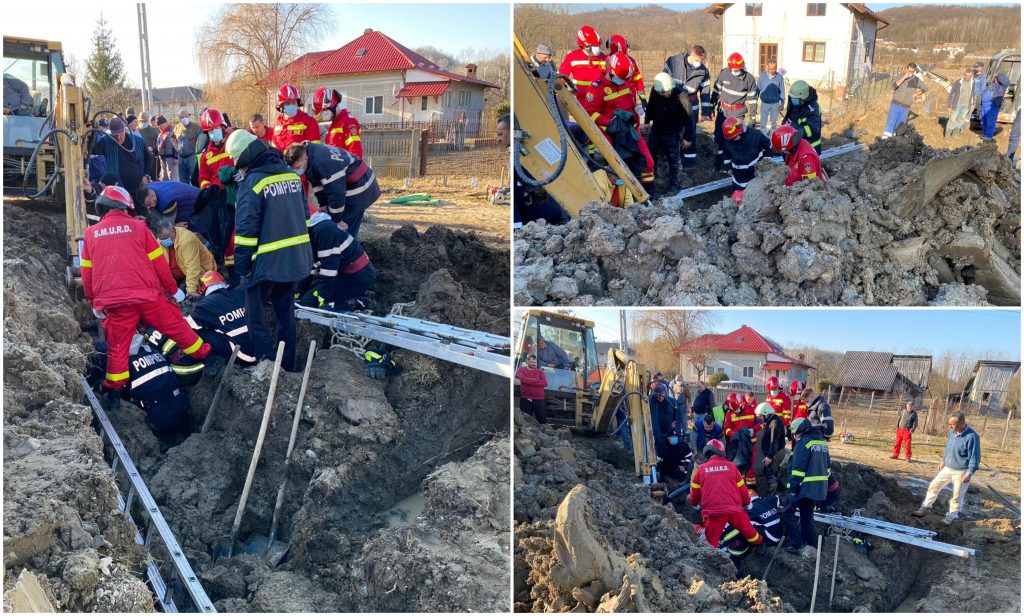 Argeş: Misiune incredibilă pentru salvarea unui muncitor surprins sub un mal de pământ. „Apa îi ajungea până la gât”