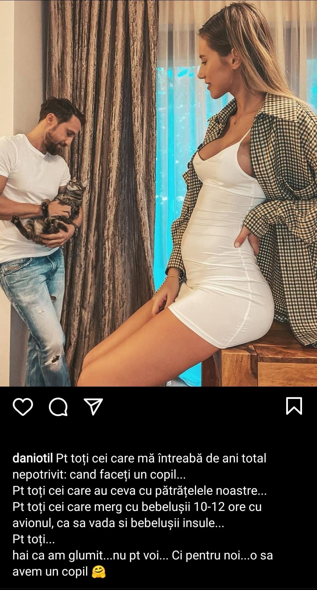 Dani Oțil a postat pe pagina sa de Instagram anunțul mult așteptat de fanii cuplului