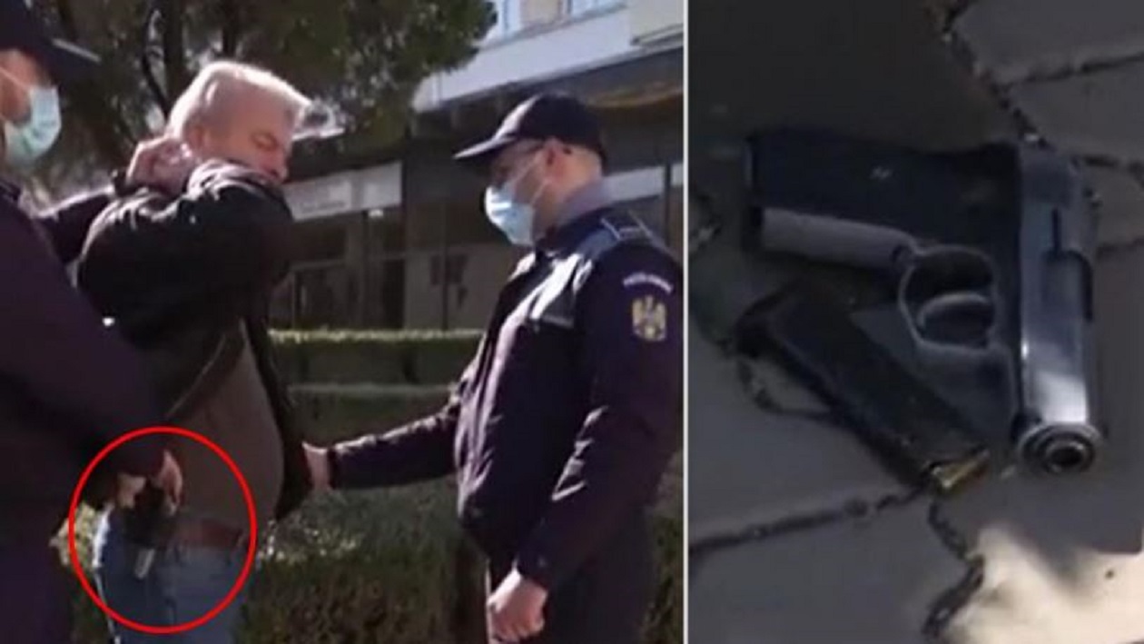 Un alt barbat a fost retinut de politisti la Onesti, dupa ce s-a plimbat cu pistolul la vedere