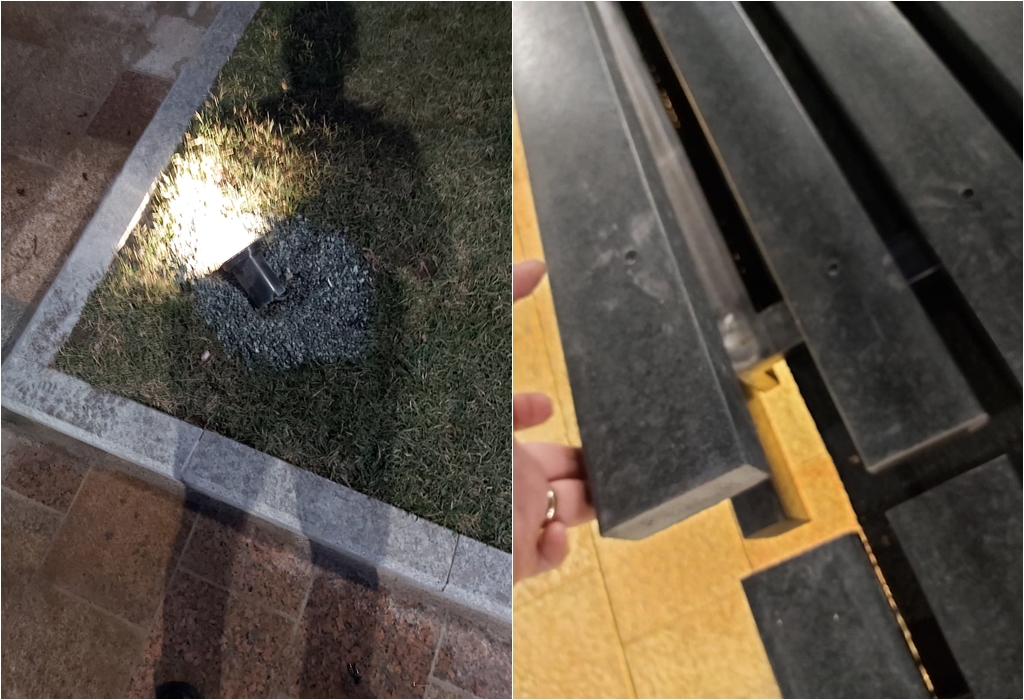 Deschisă de doar câteva ore, Piaţa Primăriei din Piteşti a fost vandalizată