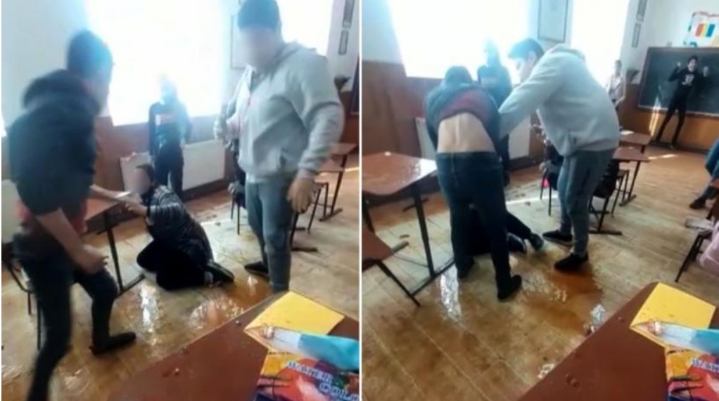Elevă la o şcoală din Argeş, bătută de un coleg, în aplauzele copiilor. Unde erau profesorii în acest timp