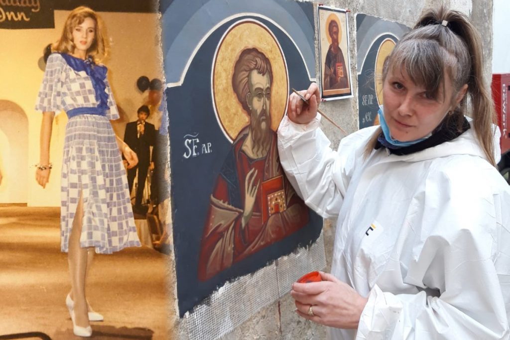 Cândva făcea reclamă la dresuri, acum pictează icoane și fresce. Fost fotomodel de top din România: „Stau și câte 12 ore în picioare”