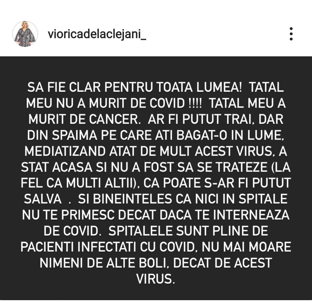 Viorica de la Clejani despre cauzele decesului