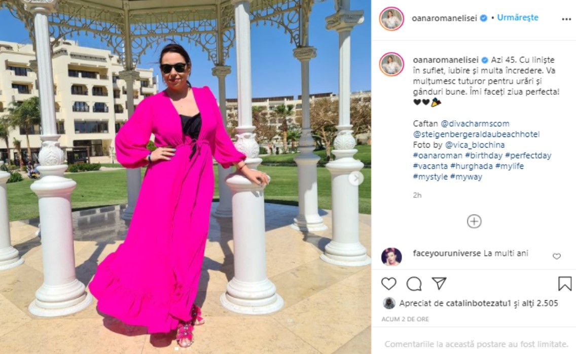 Oana Roman a îmbrăcat o ținută îndrăzneață în vacanța sa în Egipt
