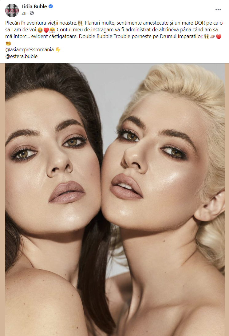 Ce a apărut pe contul Lidiei Buble, înainte să plece la Asia Express