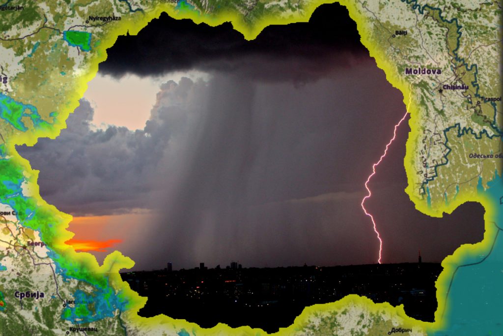 Avertizare meteo de vreme rea. România, lovită de furtuni, ploi torenţiale şi grindină