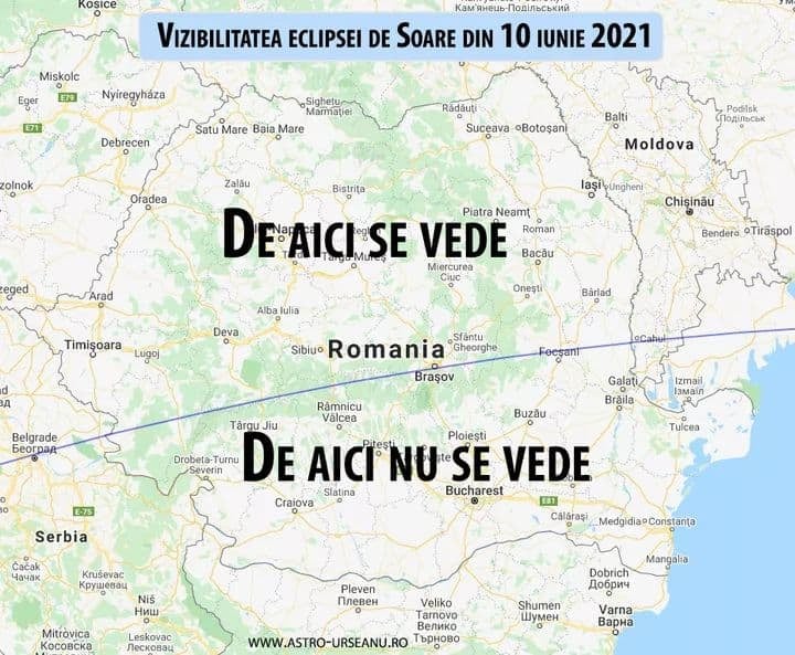Din ce regiune din România va putea fi văzută prima eclipsă de Soare din 2021