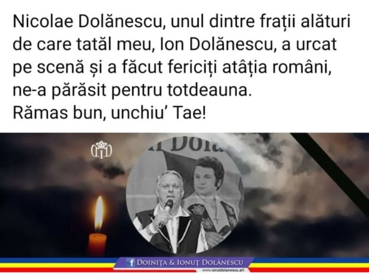 Doliu în familia lui Ion Dolănescu, după ce fratele regretatului artist s-a stins din viață