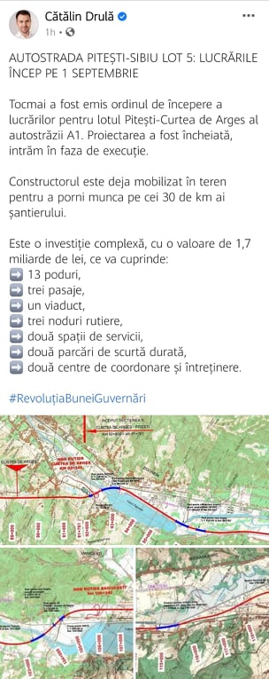 Incep lucrarile pentru lotul Pitesti-Curtea de Arges