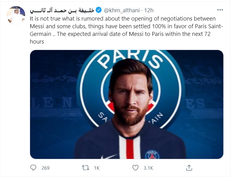 Cand va semna Messi cu PSG. Mesajul clar al fratelui emirului din Qatar