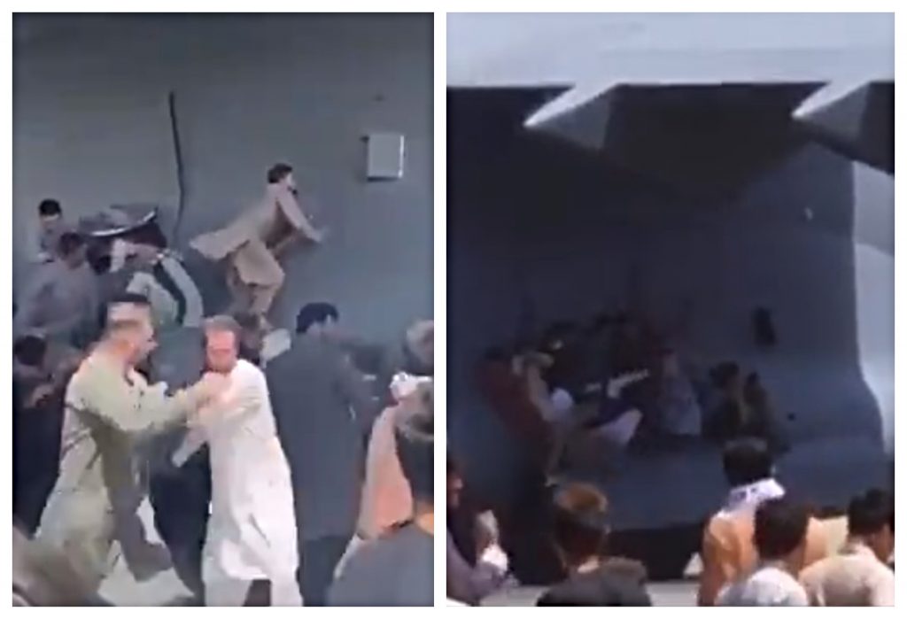 Imagini dureroase de pe aeroportul din Kabul. Oamenii se agață de avioane pentru a fugi din Afganistan. Doi tineri ar fi căzut dintr-o aeronavă