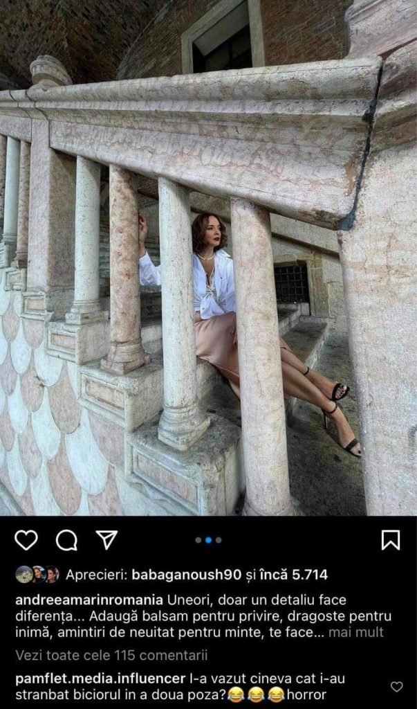 Poza de care Andreea Marin este acuzata ca ar fi modificata