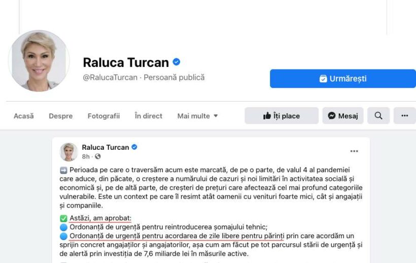 Raluca Turcan, o nouă gafă. Părinţii nu primesc, de fapt, bani pentru a sta acasă cu elevii care fac şcoala online