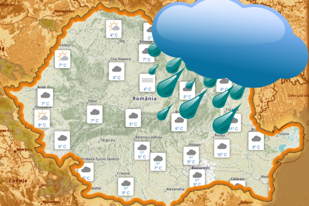Cod portocaliu de vreme rea. Bucureştiul, afectat şi el de ploi şi frig