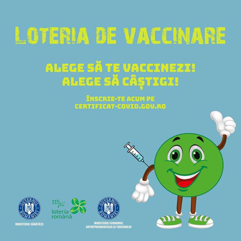 Loteria Vaccinării, ediţia de duminică, 21 noiembrie 2021. Ce premii pot câştiga românii