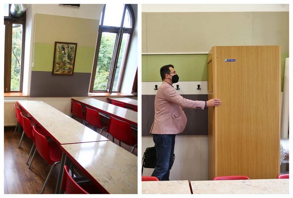 Sala de clasă cu cel mai curat aer din București. A fost testată cu fumigene