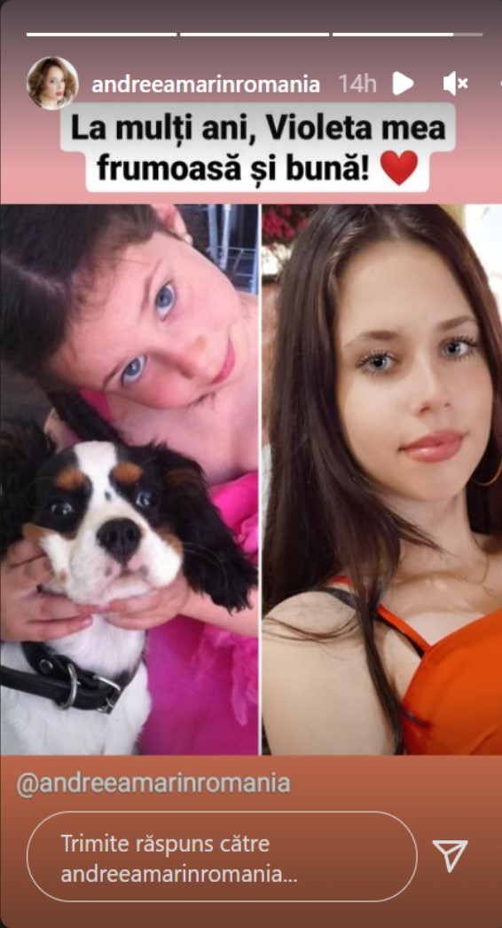 Andreea Marin, mesajul transmis fiicei sale, Violeta