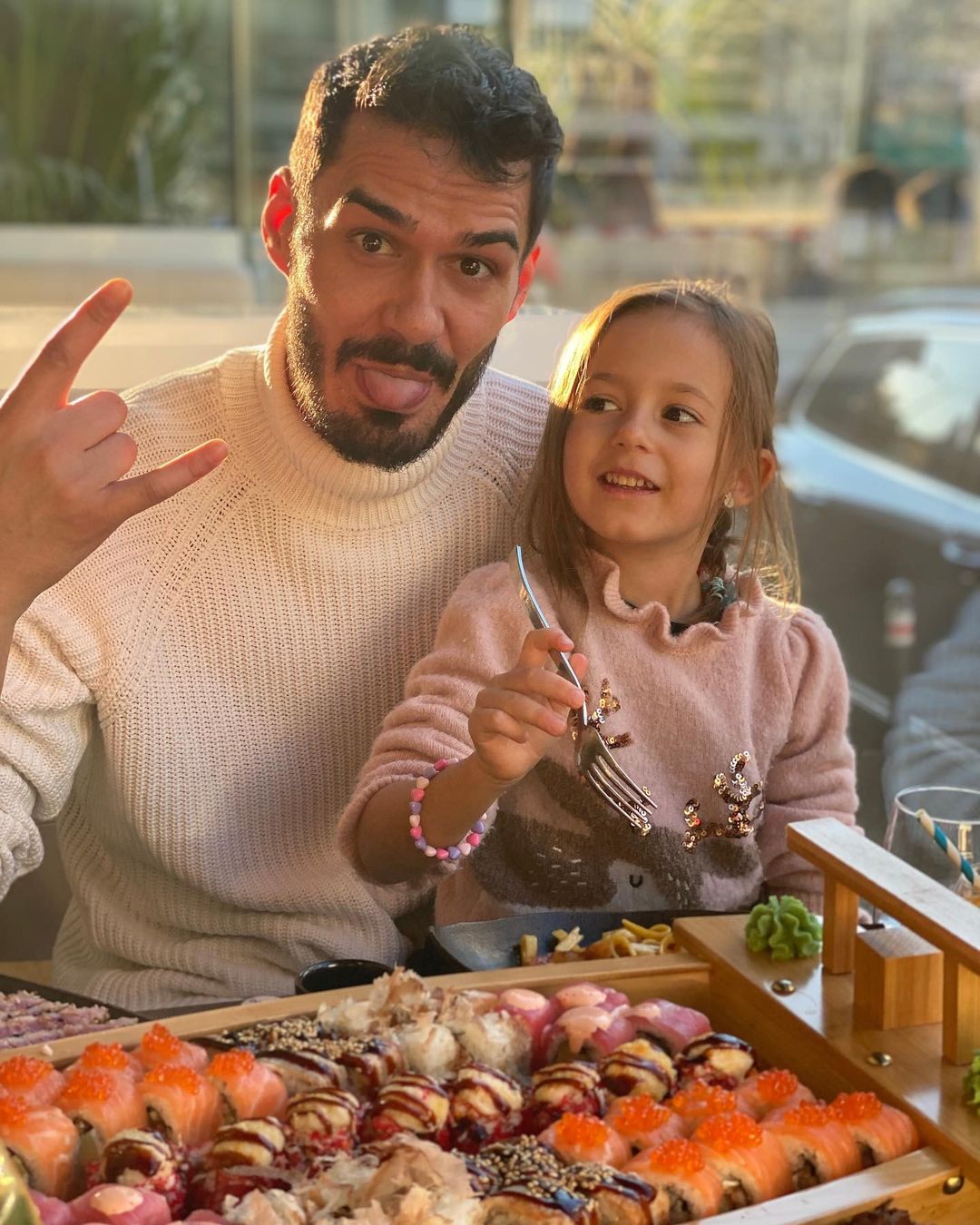 George Burcea si fiica lui