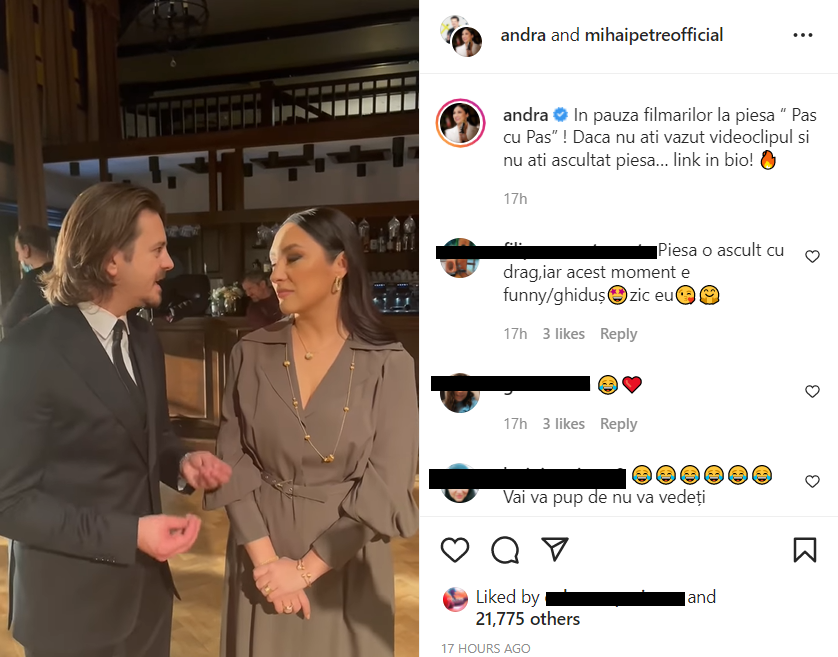 Andra si Mihai Petre, surprinsi in timp ce se certau. S-a intamplat chiar pe platourile de filmare