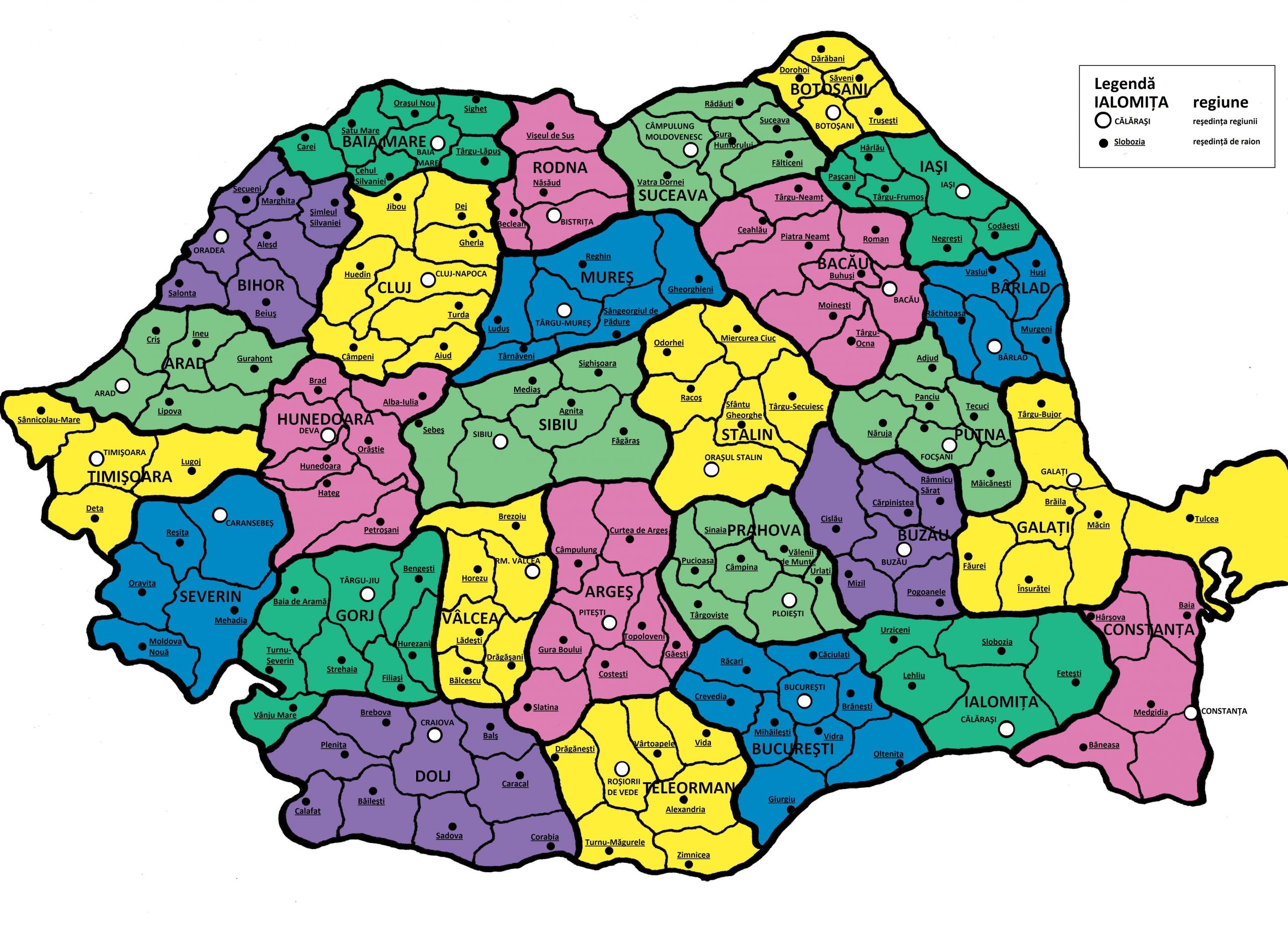 Cum era Romania impartita inainte de judete. Harta tarii, de nerecunoscut inainte de 1968