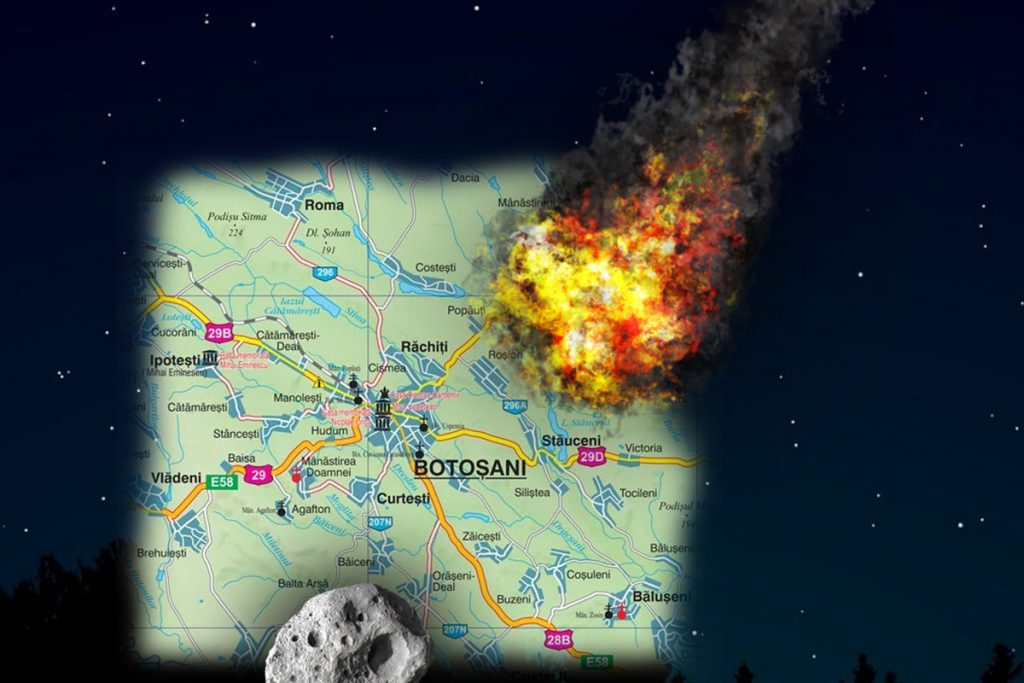 Eveniment inedit în Botoșani. Un micro-meteorit a căzut în mijlocul județului