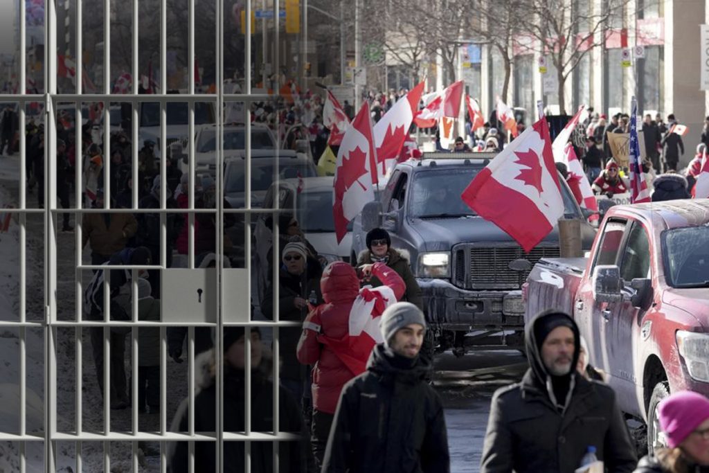 Situația din Canada escaladează. Peste 100 de protestatari arestați în capitala Ottawa