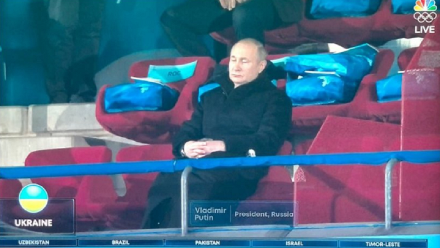 Vladimir Putin dormind in deschiderea Jocurilor de la Beijing
