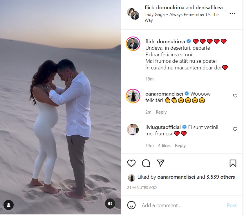 Flick Domnul Rimă și Denisa Flicea vor avea un copil. Cum au anunțat că fosta Miss Planet este însărcinată