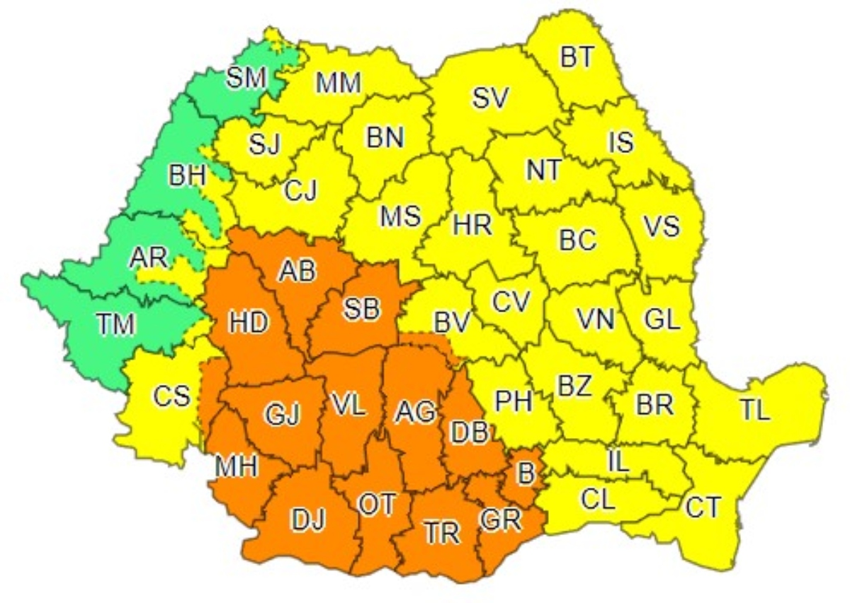 Cod roșu de vreme rea în România