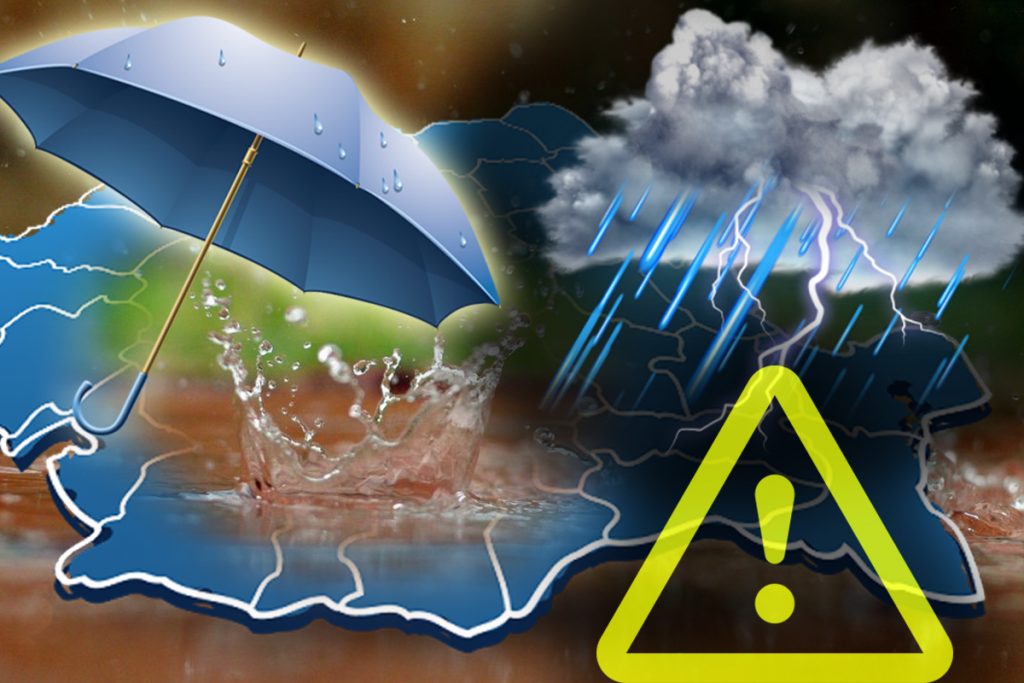 Descărcări electrice, vijelii şi grindină. O nouă avertizare meteo a fost emisă de ANM