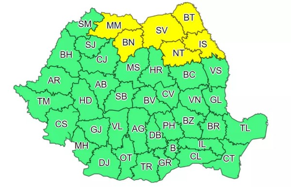 Romania, lovita de vijelii si ploi. A fost emis cod galben de vreme rea